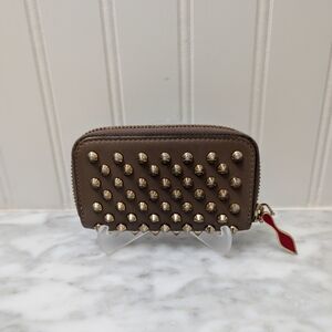 Authentic Christian Louboutin Small Panettone Zip-Around Coin Wallet & Key Ring